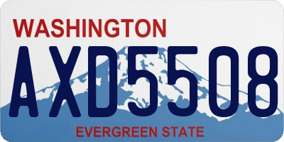 WA license plate AXD5508
