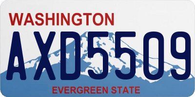 WA license plate AXD5509