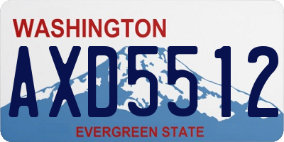 WA license plate AXD5512