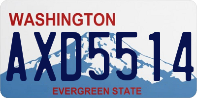 WA license plate AXD5514