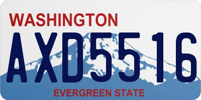 WA license plate AXD5516