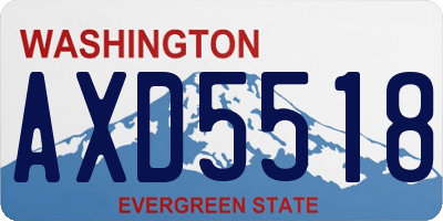 WA license plate AXD5518