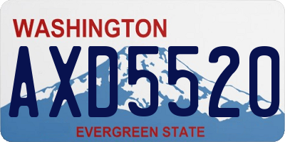 WA license plate AXD5520