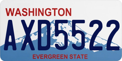 WA license plate AXD5522