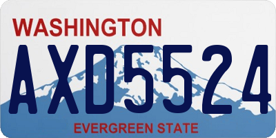 WA license plate AXD5524