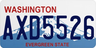 WA license plate AXD5526