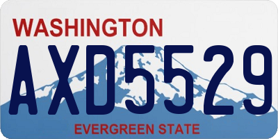 WA license plate AXD5529