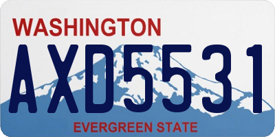 WA license plate AXD5531