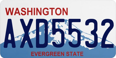WA license plate AXD5532