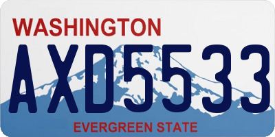 WA license plate AXD5533