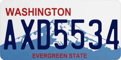 WA license plate AXD5534