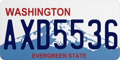 WA license plate AXD5536