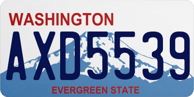 WA license plate AXD5539