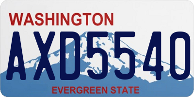 WA license plate AXD5540