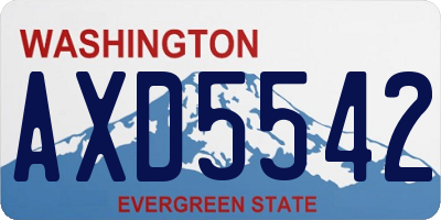 WA license plate AXD5542