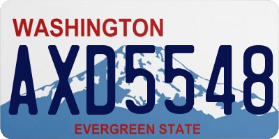 WA license plate AXD5548