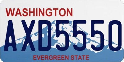 WA license plate AXD5550