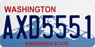 WA license plate AXD5551