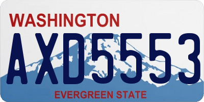 WA license plate AXD5553