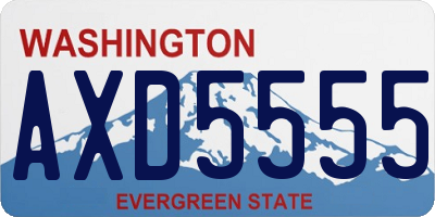 WA license plate AXD5555