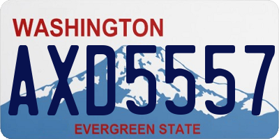 WA license plate AXD5557