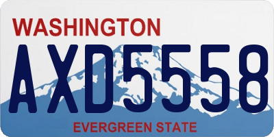 WA license plate AXD5558