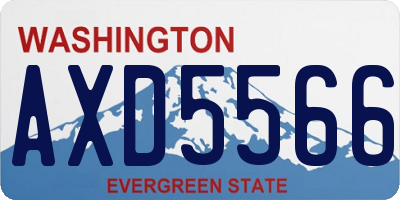 WA license plate AXD5566