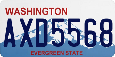 WA license plate AXD5568