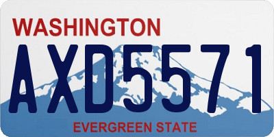 WA license plate AXD5571