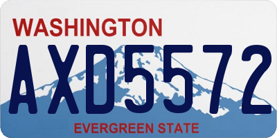 WA license plate AXD5572