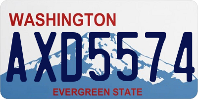WA license plate AXD5574