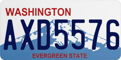 WA license plate AXD5576