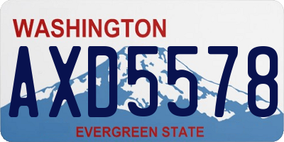 WA license plate AXD5578