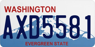WA license plate AXD5581