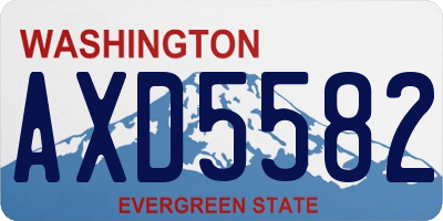 WA license plate AXD5582