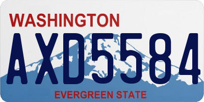 WA license plate AXD5584