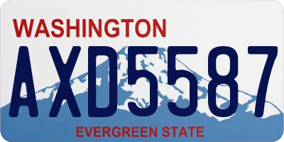 WA license plate AXD5587