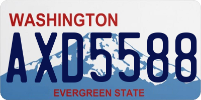 WA license plate AXD5588