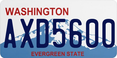WA license plate AXD5600