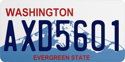 WA license plate AXD5601