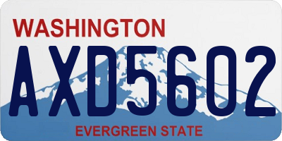 WA license plate AXD5602