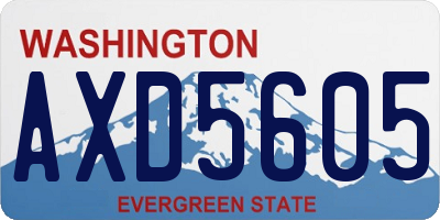 WA license plate AXD5605