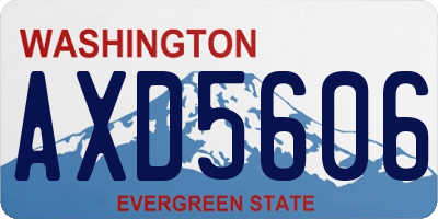 WA license plate AXD5606