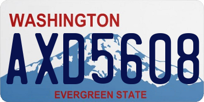 WA license plate AXD5608