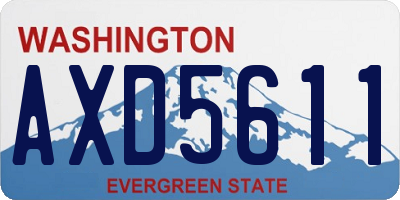 WA license plate AXD5611