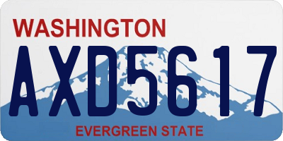 WA license plate AXD5617