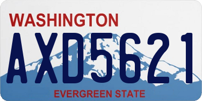 WA license plate AXD5621