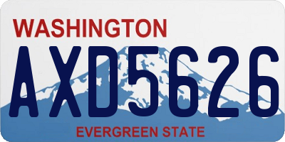 WA license plate AXD5626