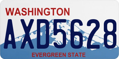WA license plate AXD5628