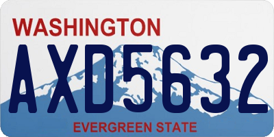 WA license plate AXD5632